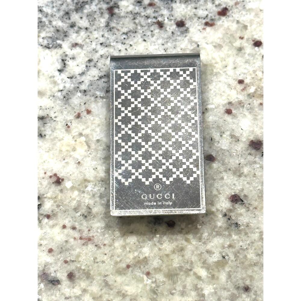 Authentic Gucci Diamantissima 925 Sterling Silver Money Clip Made in Italy
